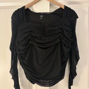 Express Black Ruched Blouse